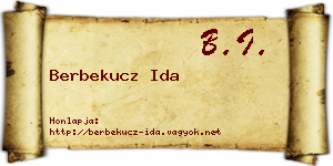 Berbekucz Ida névjegykártya